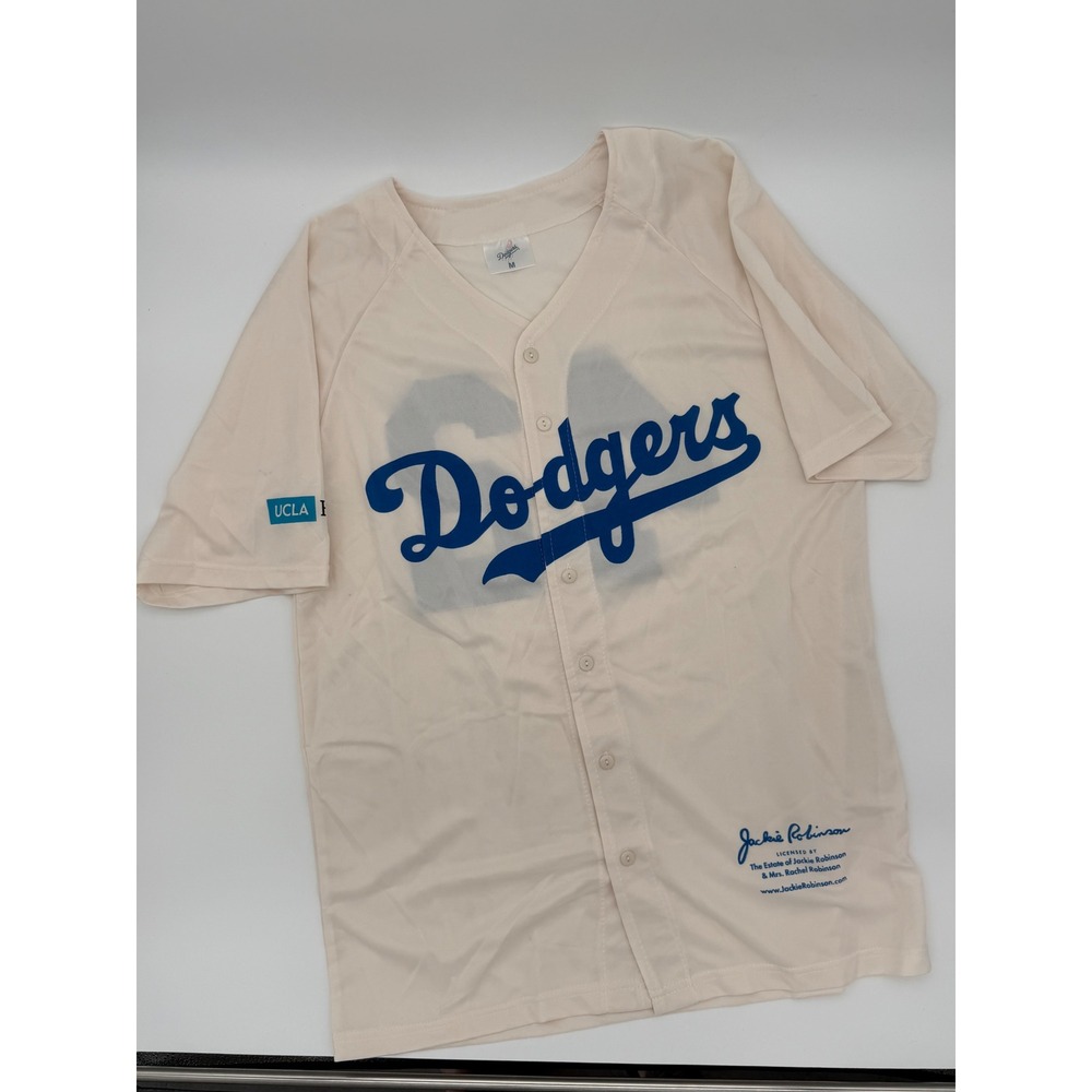 Los Angeles Dodgers Jackie Robinson 42 Jersey Cream UCLA Health Mens Medium
